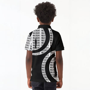 Malcolm X Legacy 1925-2026 Kid Polo Shirt African American Heritage - Iconic Portrait Silhouette