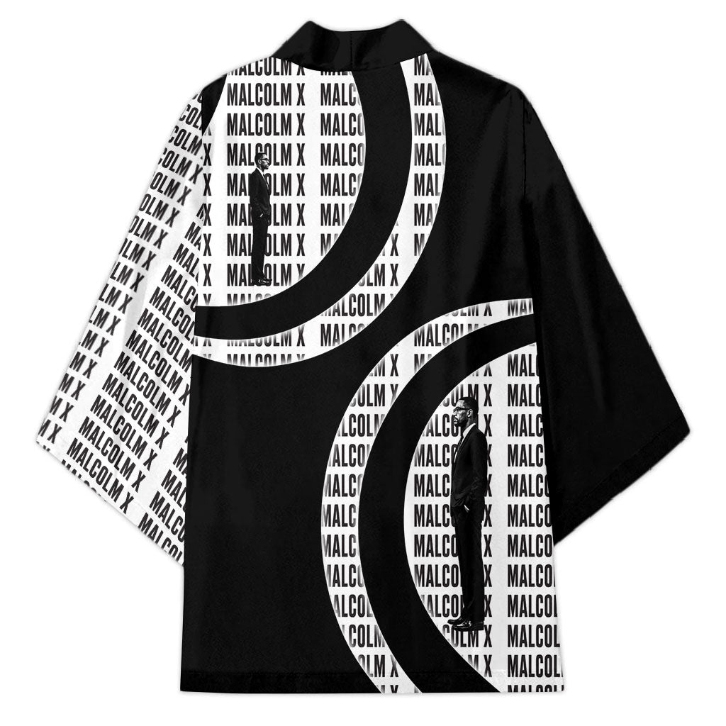 Malcolm X Legacy 1925-2026 Kimono African American Heritage - Iconic Portrait Silhouette