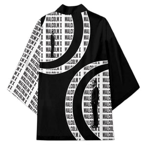 Malcolm X Legacy 1925-2026 Kimono African American Heritage - Iconic Portrait Silhouette