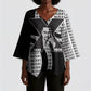 Malcolm X Legacy 1925-2026 Kimono Sleeve Blouse African American Heritage - Iconic Portrait Silhouette