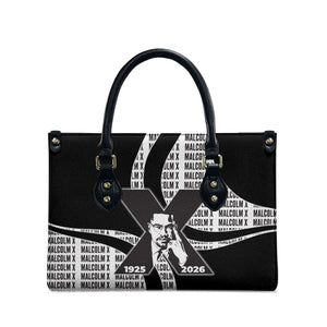 Malcolm X Legacy 1925-2026 Leather Bag African American Heritage - Iconic Portrait Silhouette