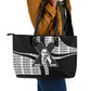 Malcolm X Legacy 1925-2026 Leather Tote Bag African American Heritage - Iconic Portrait Silhouette