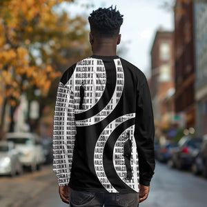 Malcolm X Legacy 1925-2026 Long Sleeve Shirt African American Heritage - Iconic Portrait Silhouette