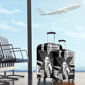 Malcolm X Legacy 1925-2026 Luggage Cover African American Heritage - Iconic Portrait Silhouette
