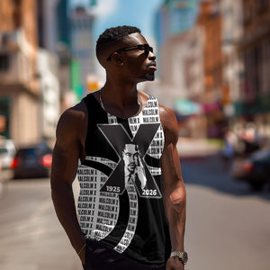Malcolm X Legacy 1925-2026 Men Tank Top African American Heritage - Iconic Portrait Silhouette