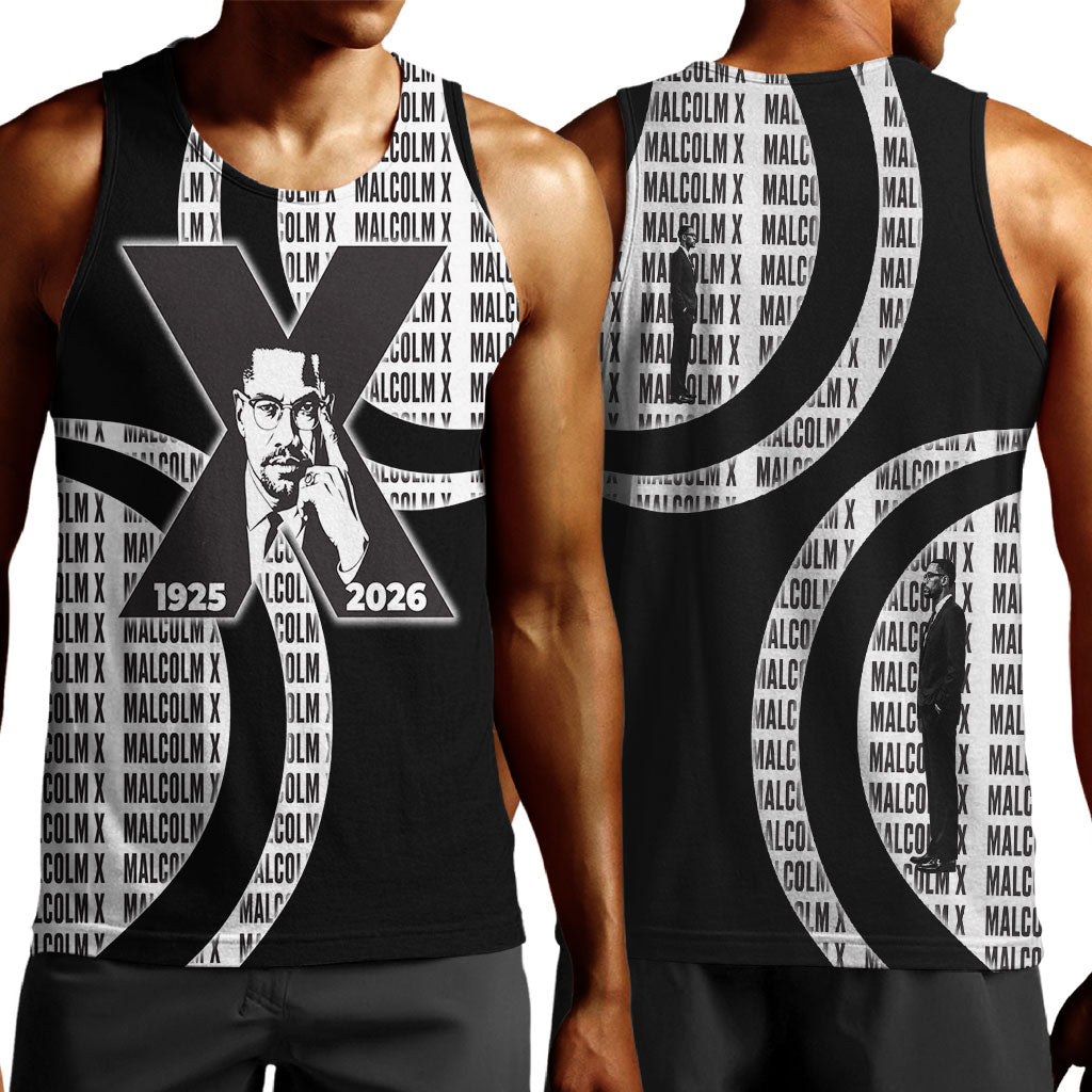 Malcolm X Legacy 1925-2026 Men Tank Top African American Heritage - Iconic Portrait Silhouette