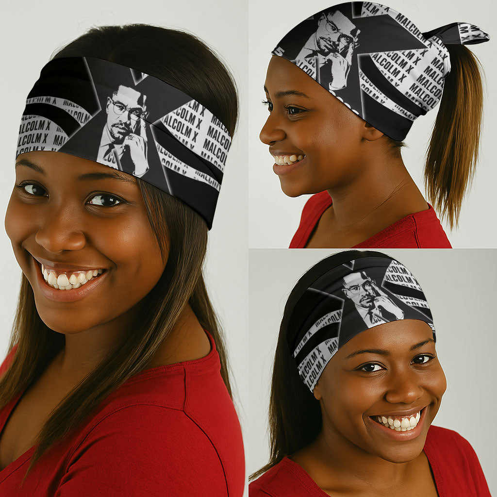 Malcolm X Legacy 1925-2026 Neck Gaiter African American Heritage - Iconic Portrait Silhouette