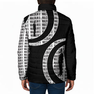 Malcolm X Legacy 1925-2026 Padded Jacket African American Heritage - Iconic Portrait Silhouette