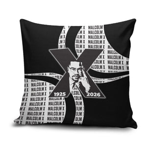 Malcolm X Legacy 1925-2026 Pillow Cover African American Heritage - Iconic Portrait Silhouette