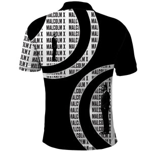 Malcolm X Legacy 1925-2026 Polo Shirt African American Heritage - Iconic Portrait Silhouette