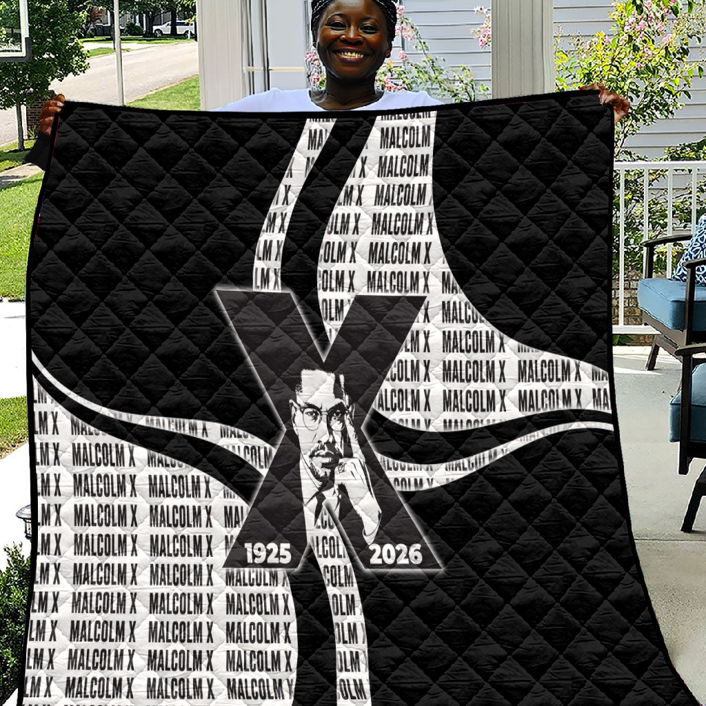 Malcolm X Legacy 1925-2026 Quilt African American Heritage - Iconic Portrait Silhouette