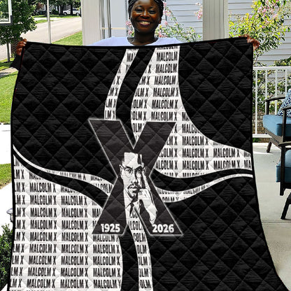 Malcolm X Legacy 1925-2026 Quilt African American Heritage - Iconic Portrait Silhouette