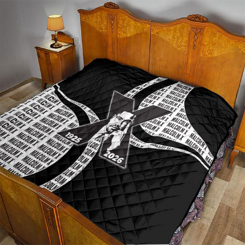 Malcolm X Legacy 1925-2026 Quilt African American Heritage - Iconic Portrait Silhouette