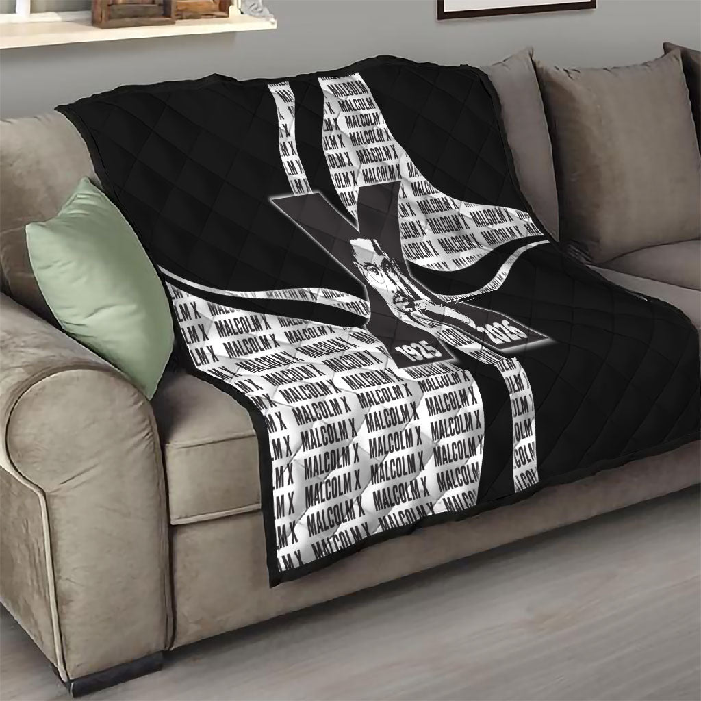 Malcolm X Legacy 1925-2026 Quilt African American Heritage - Iconic Portrait Silhouette