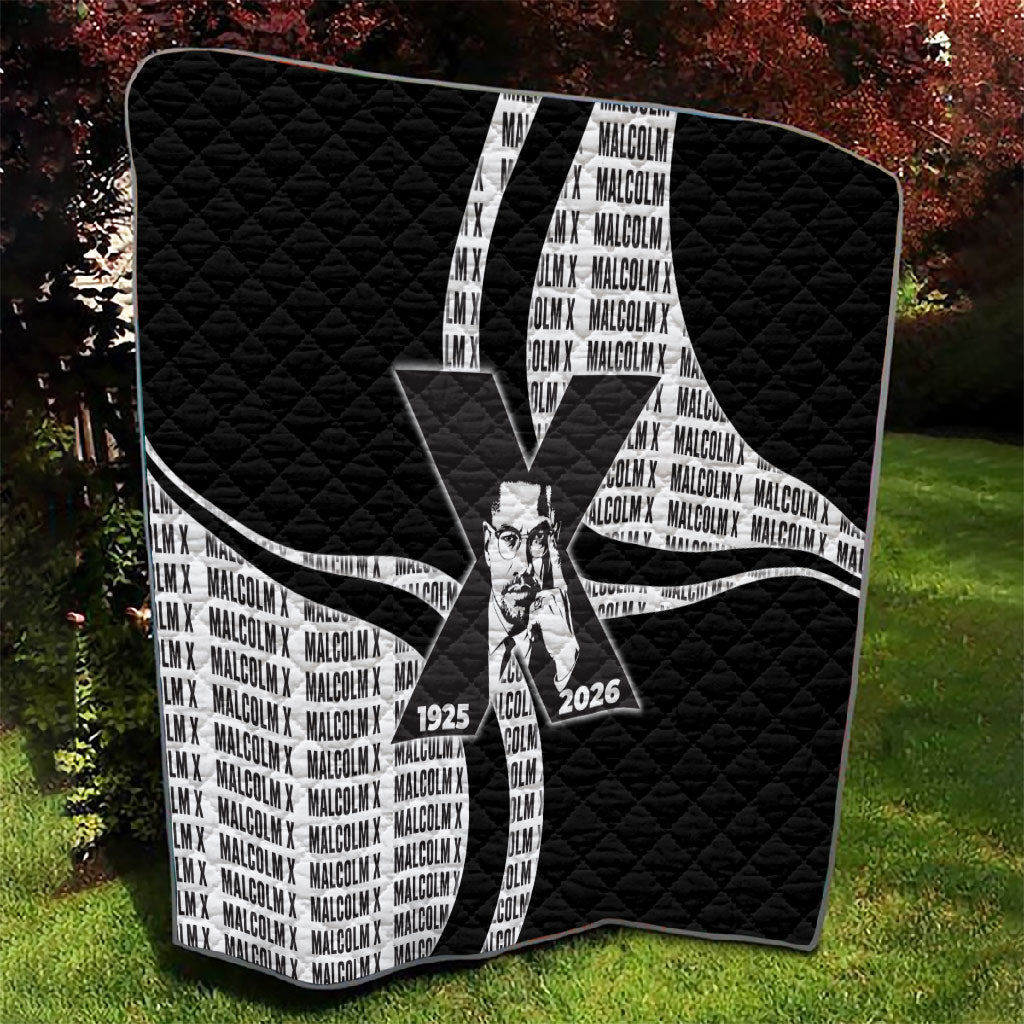 Malcolm X Legacy 1925-2026 Quilt African American Heritage - Iconic Portrait Silhouette