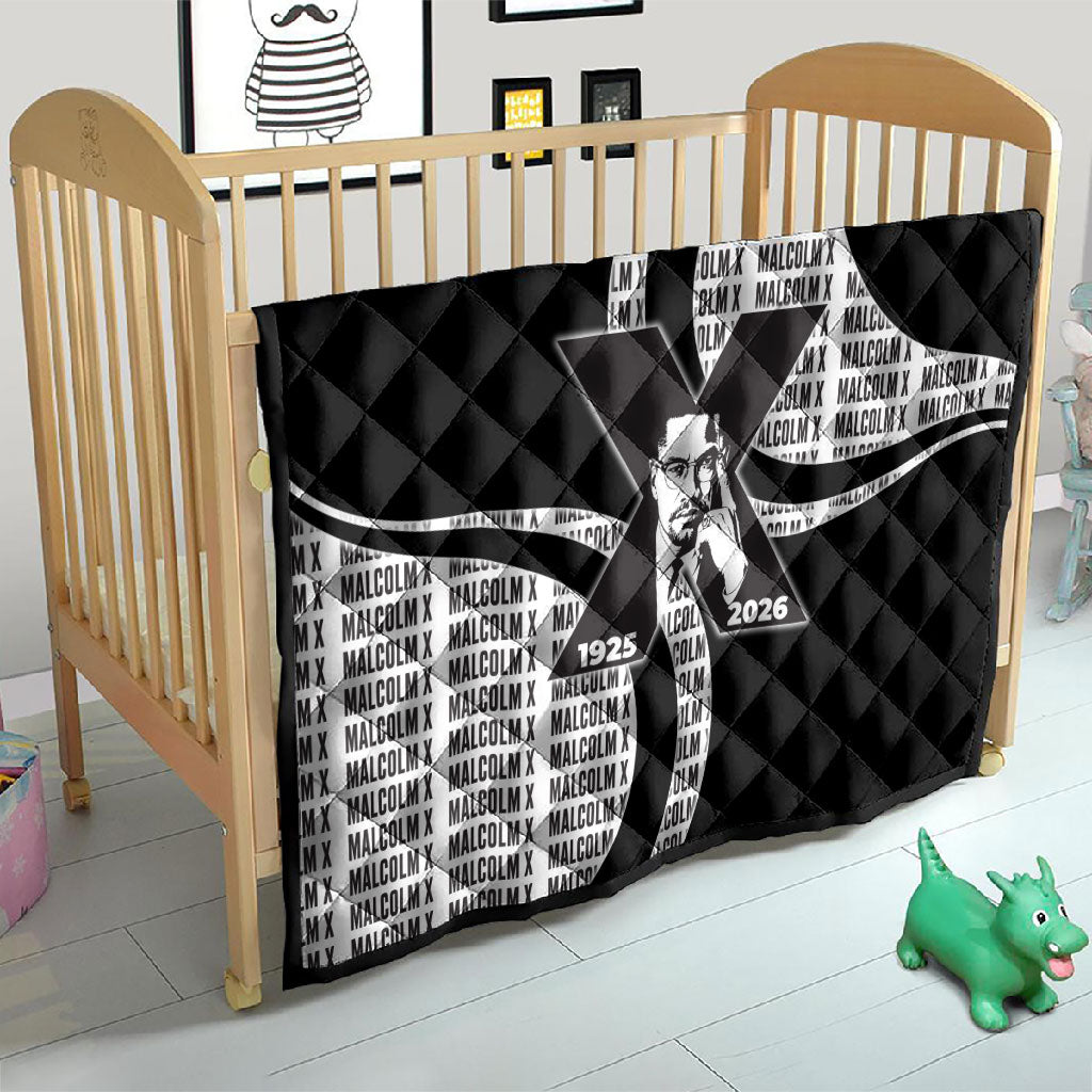 Malcolm X Legacy 1925-2026 Quilt African American Heritage - Iconic Portrait Silhouette