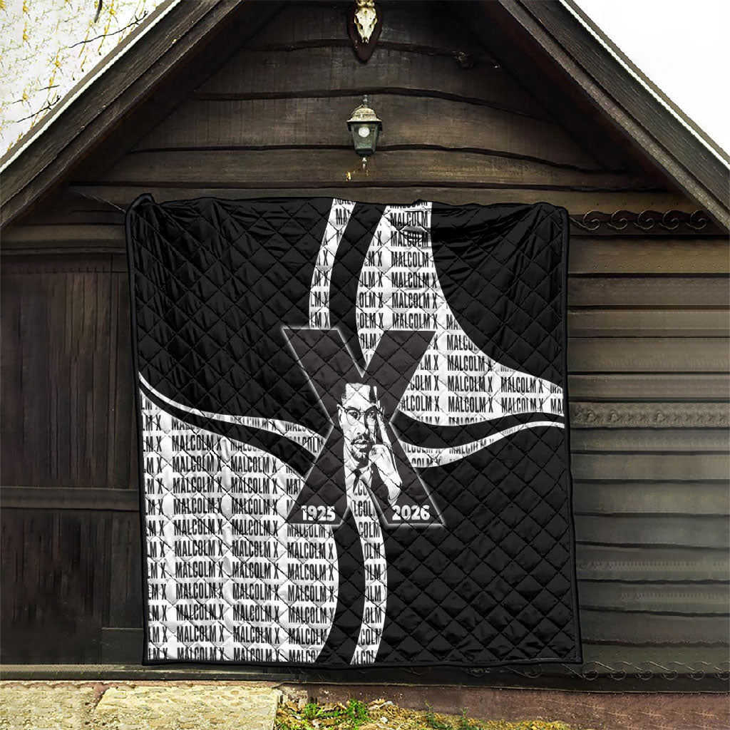 Malcolm X Legacy 1925-2026 Quilt African American Heritage - Iconic Portrait Silhouette