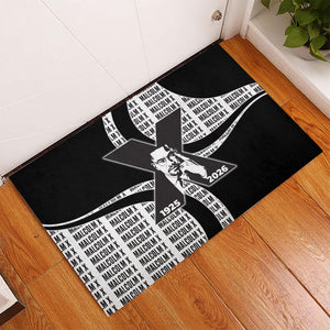 Malcolm X Legacy 1925-2026 Rubber Doormat African American Heritage - Iconic Portrait Silhouette