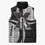 Malcolm X Legacy 1925-2026 Sleeveless Puffer Jacket African American Heritage - Iconic Portrait Silhouette
