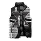 Malcolm X Legacy 1925-2026 Sleeveless Puffer Jacket African American Heritage - Iconic Portrait Silhouette