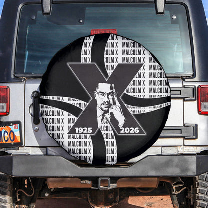 Malcolm X Legacy 1925-2026 Spare Tire Cover African American Heritage - Iconic Portrait Silhouette