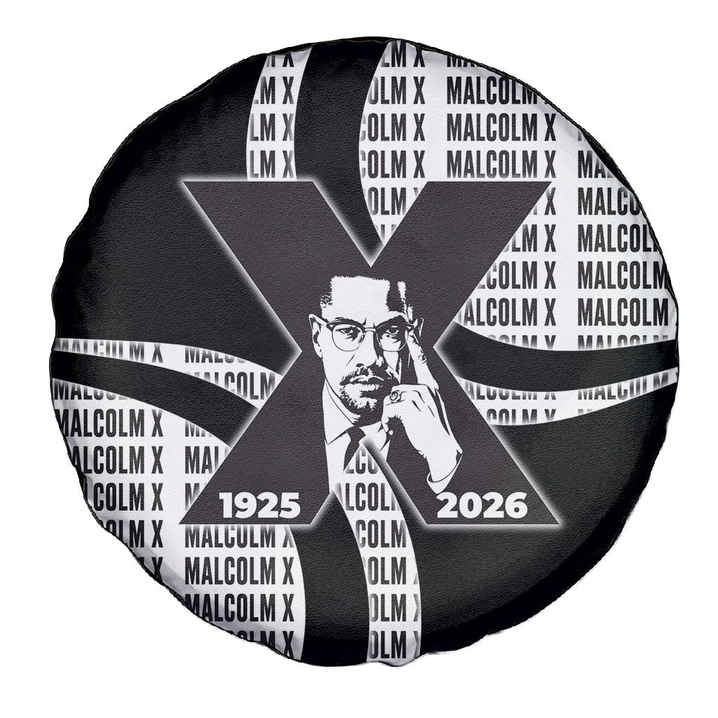 Malcolm X Legacy 1925-2026 Spare Tire Cover African American Heritage - Iconic Portrait Silhouette