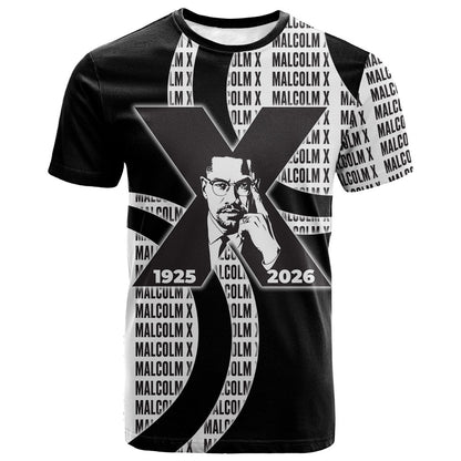 Malcolm X Legacy 1925-2026 T shirt African American Heritage - Iconic Portrait Silhouette