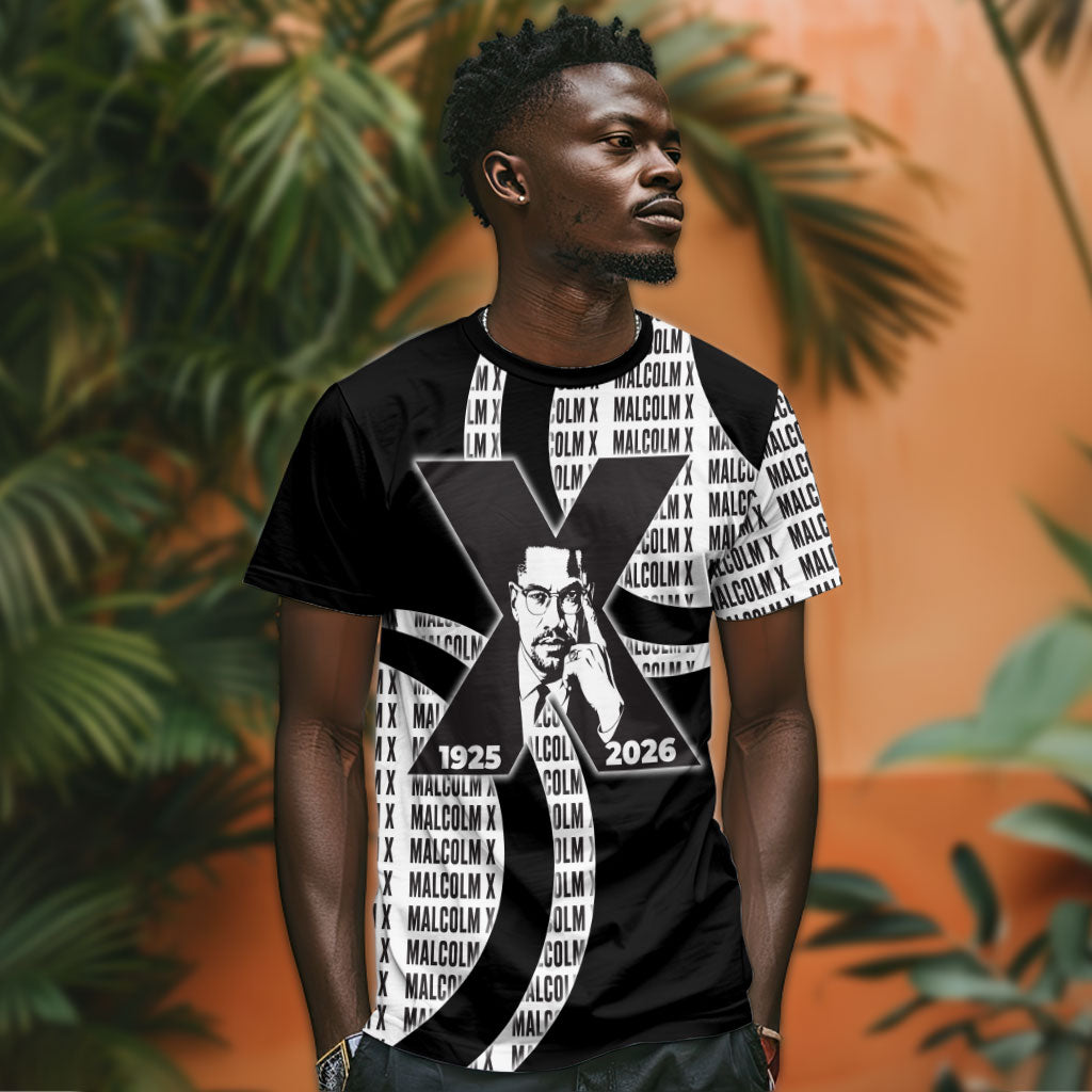 Malcolm X Legacy 1925-2026 T shirt African American Heritage - Iconic Portrait Silhouette