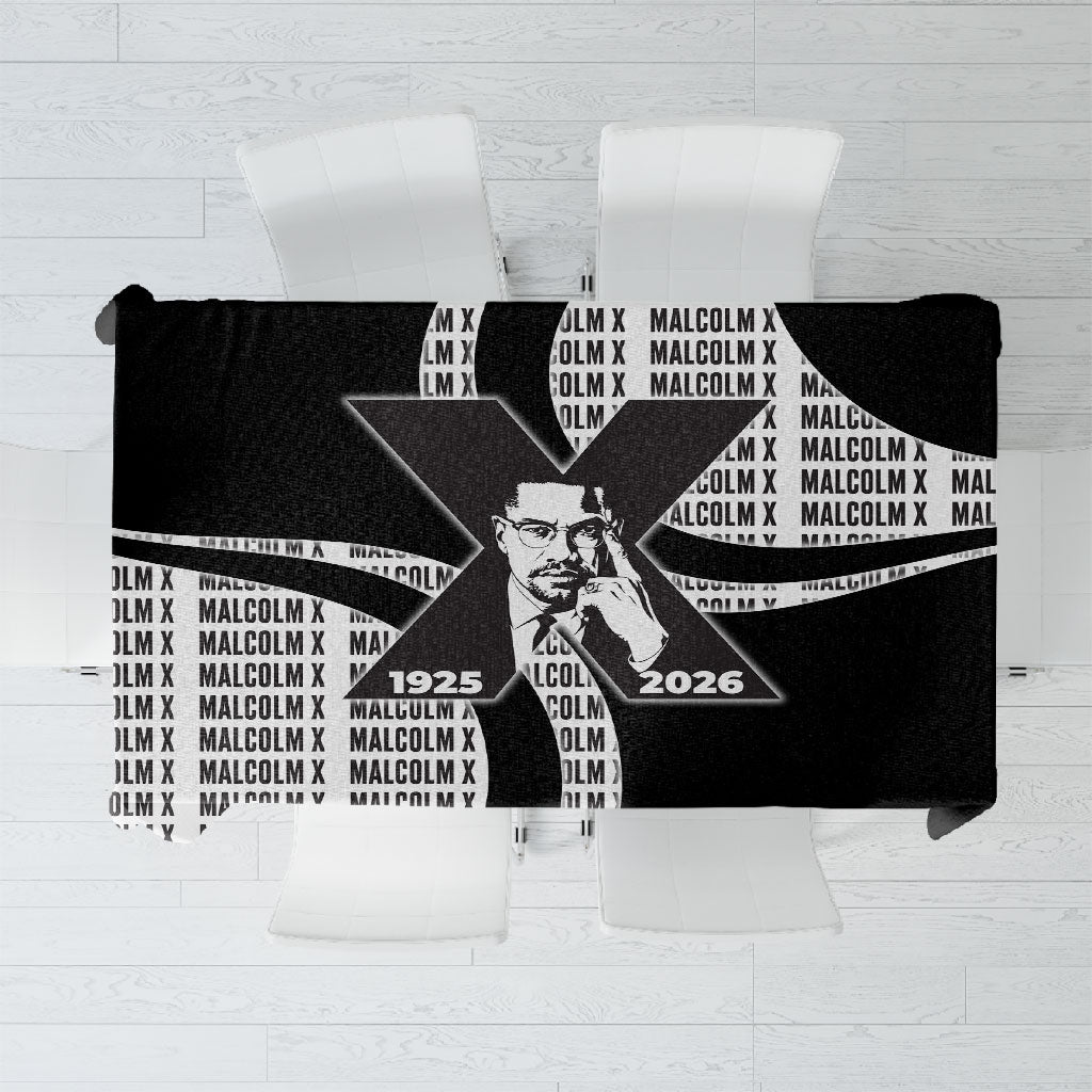 Malcolm X Legacy 1925-2026 Tablecloth African American Heritage - Iconic Portrait Silhouette