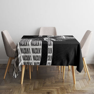 Malcolm X Legacy 1925-2026 Tablecloth African American Heritage - Iconic Portrait Silhouette