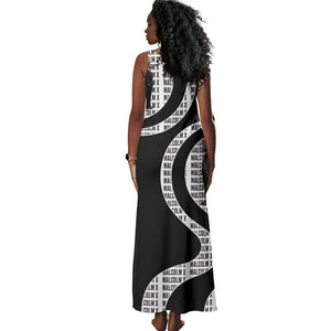 Malcolm X Legacy 1925-2026 Tank Maxi Dress African American Heritage - Iconic Portrait Silhouette