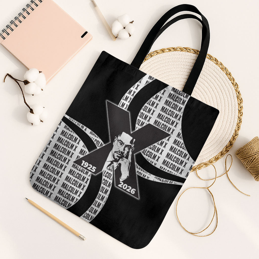 Malcolm X Legacy 1925-2026 Tote Bag African American Heritage - Iconic Portrait Silhouette