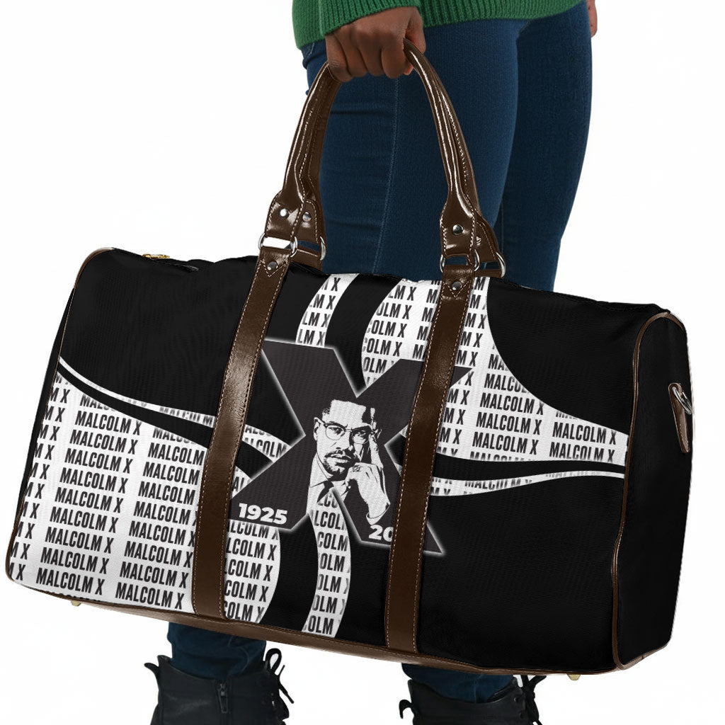 Malcolm X Legacy 1925-2026 Travel Bag African American Heritage - Iconic Portrait Silhouette