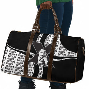Malcolm X Legacy 1925-2026 Travel Bag African American Heritage - Iconic Portrait Silhouette