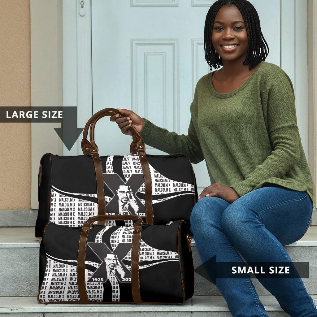 Malcolm X Legacy 1925-2026 Travel Bag African American Heritage - Iconic Portrait Silhouette