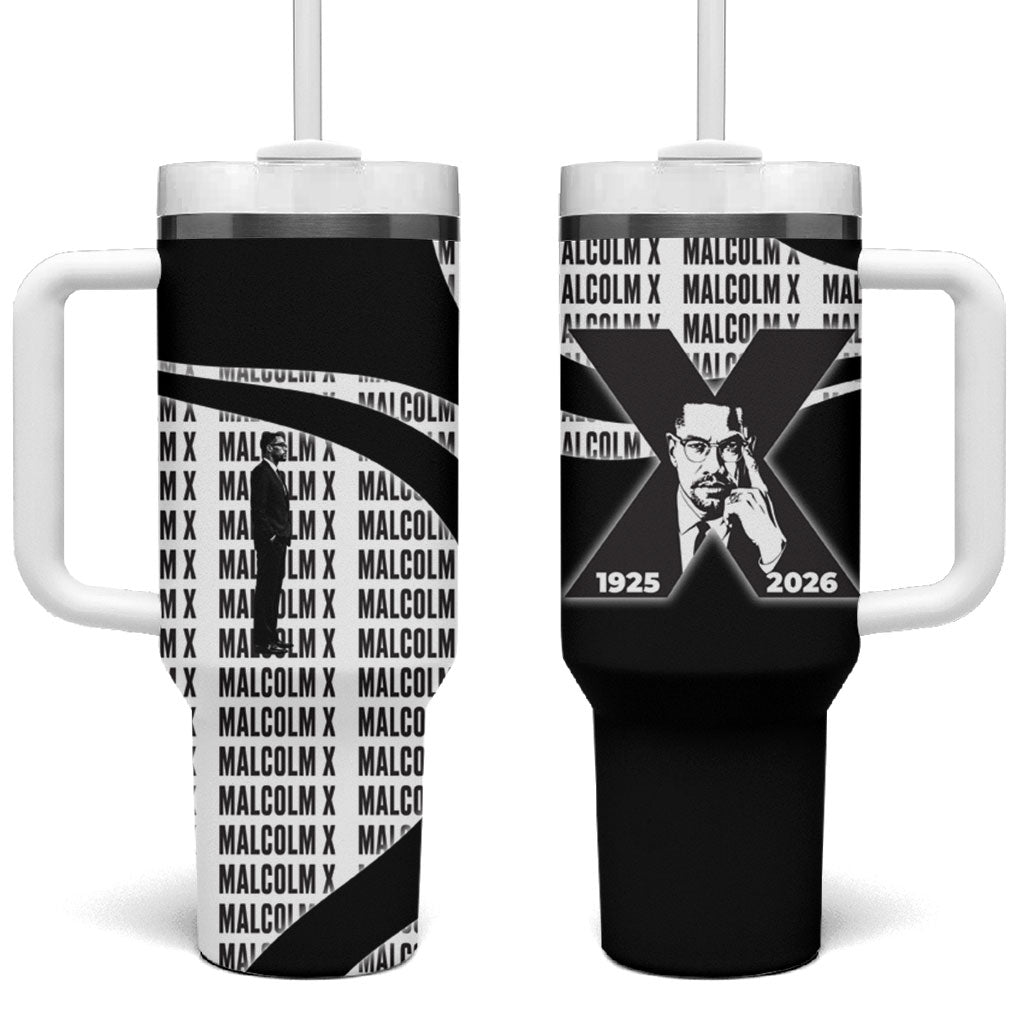 Malcolm X Legacy 1925-2026 Tumbler With Handle African American Heritage - Iconic Portrait Silhouette