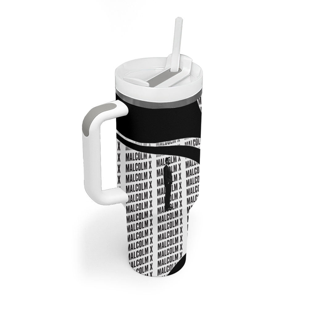 Malcolm X Legacy 1925-2026 Tumbler With Handle African American Heritage - Iconic Portrait Silhouette