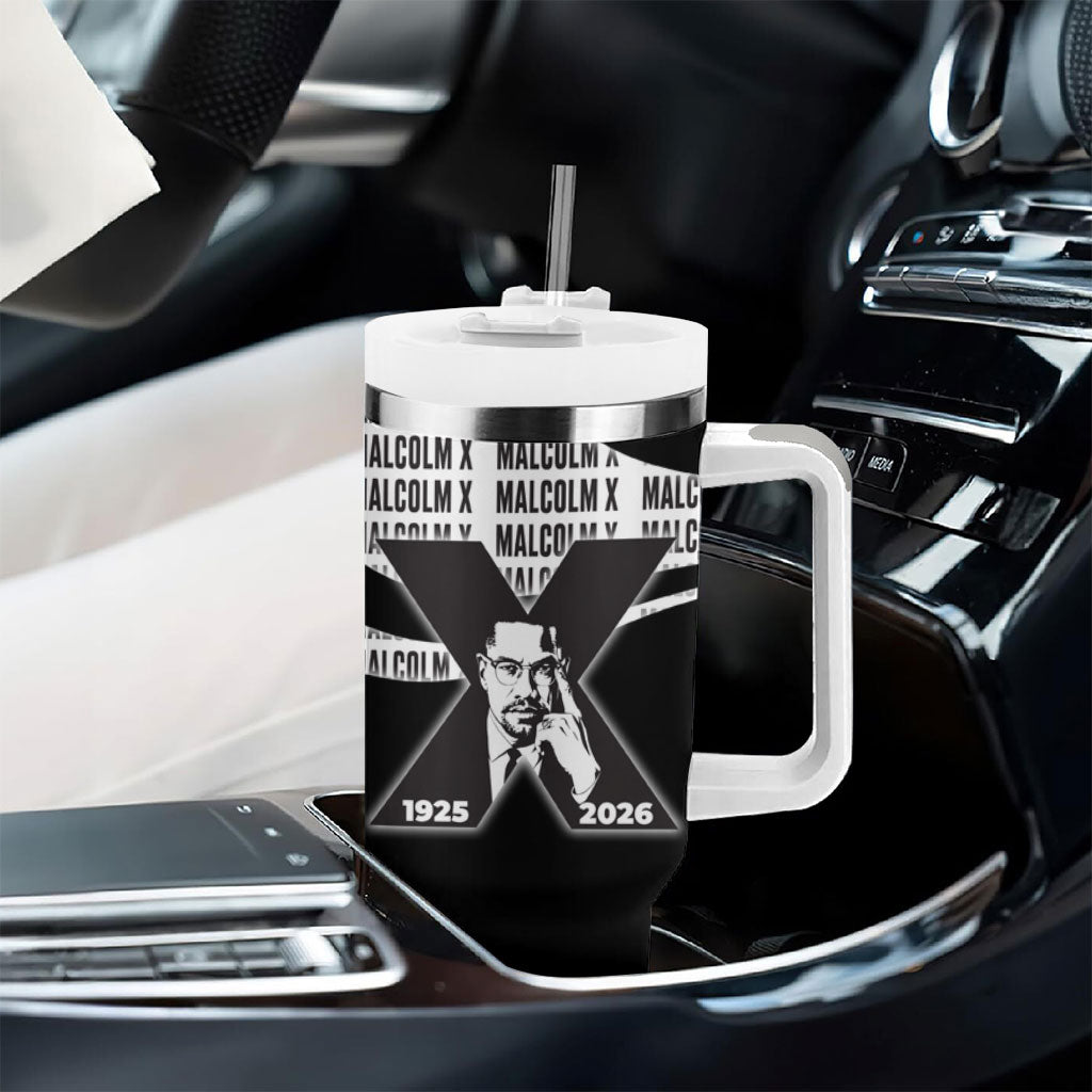 Malcolm X Legacy 1925-2026 Tumbler With Handle African American Heritage - Iconic Portrait Silhouette