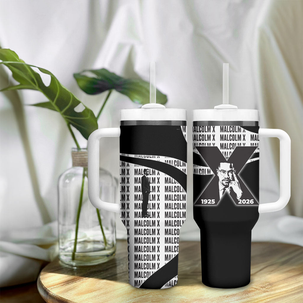 Malcolm X Legacy 1925-2026 Tumbler With Handle African American Heritage - Iconic Portrait Silhouette