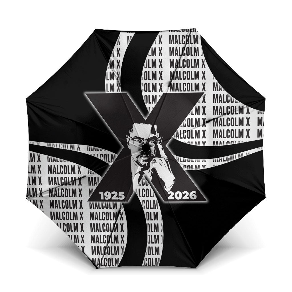 Malcolm X Legacy 1925-2026 Umbrella African American Heritage - Iconic Portrait Silhouette