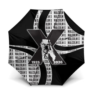 Malcolm X Legacy 1925-2026 Umbrella African American Heritage - Iconic Portrait Silhouette
