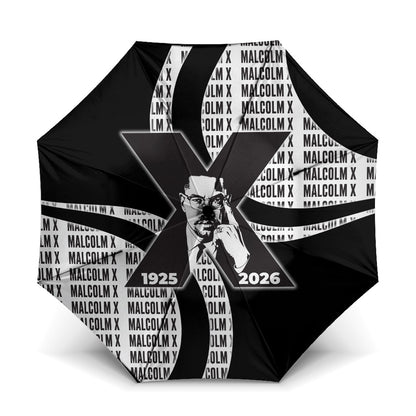 Malcolm X Legacy 1925-2026 Umbrella African American Heritage - Iconic Portrait Silhouette