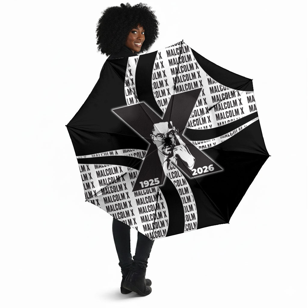 Malcolm X Legacy 1925-2026 Umbrella African American Heritage - Iconic Portrait Silhouette