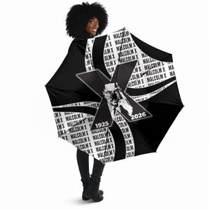 Malcolm X Legacy 1925-2026 Umbrella African American Heritage - Iconic Portrait Silhouette