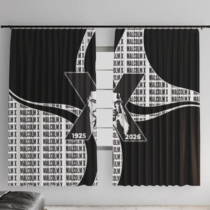 Malcolm X Legacy 1925-2026 Window Curtain African American Heritage - Iconic Portrait Silhouette