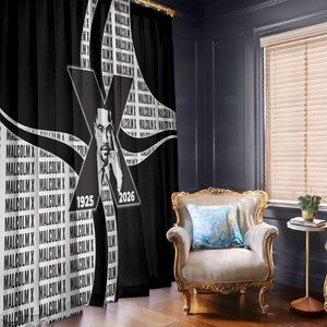 Malcolm X Legacy 1925-2026 Window Curtain African American Heritage - Iconic Portrait Silhouette
