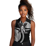 Malcolm X Legacy 1925-2026 Women Sleeveless Polo Shirt African American Heritage - Iconic Portrait Silhouette