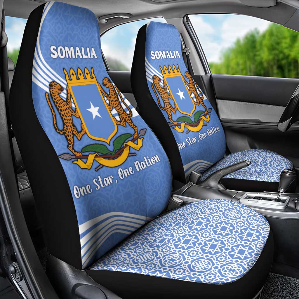 Somalia Car Seat Cover with Coat of Arms One Star One Nation Blue White Spirit