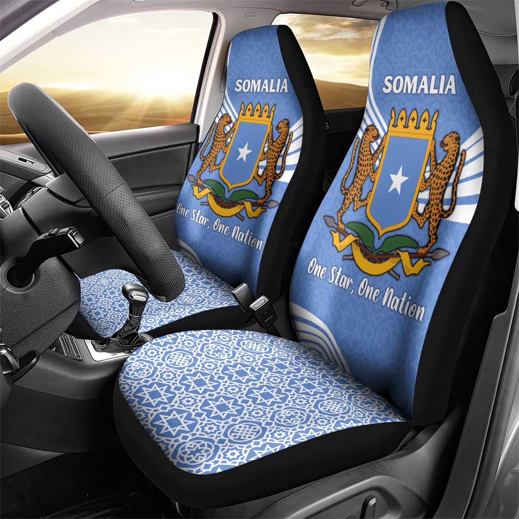 Somalia Car Seat Cover with Coat of Arms One Star One Nation Blue White Spirit