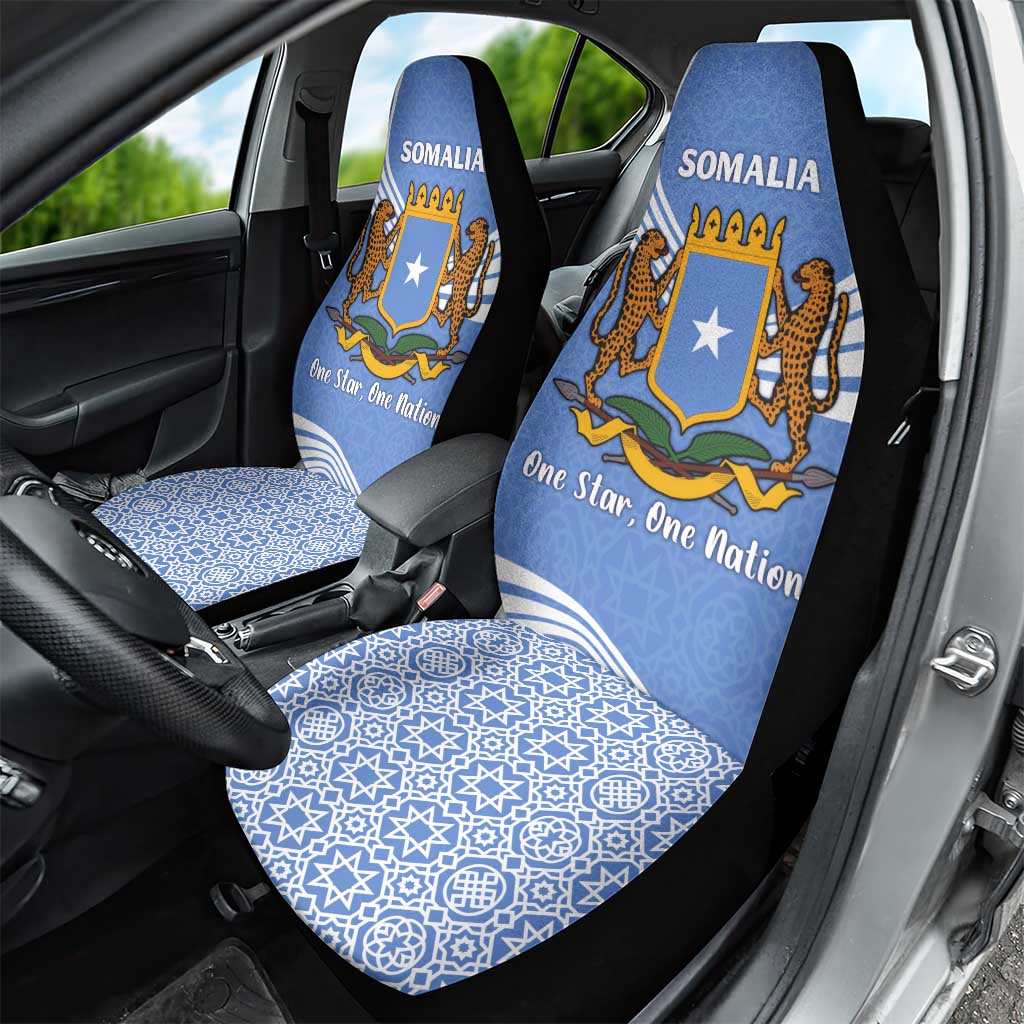 Somalia Car Seat Cover with Coat of Arms One Star One Nation Blue White Spirit